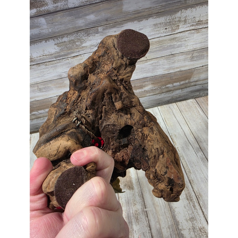 Vintage Mid‎ Century Lucite Grape Cluster on Natural Driftwood Burl Base Red - Picture 8 of 10